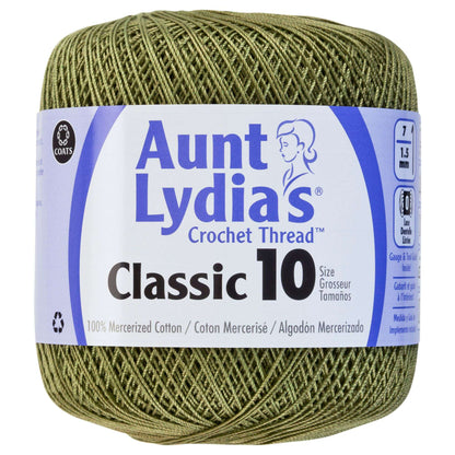 Aunt Lydia's Classic Crochet Thread Size 10 - Discontinued Shades Olive