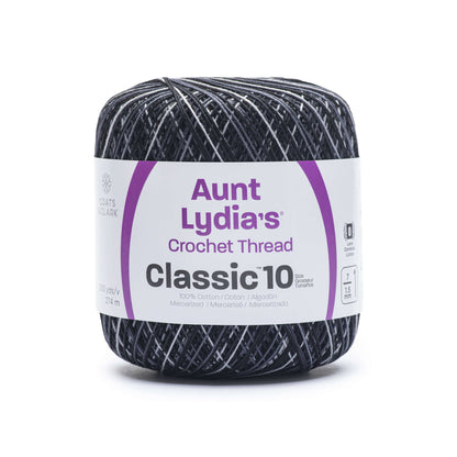 Aunt Lydia's Classic Crochet Thread Size 10 - Discontinued Shades Black Pinstripes