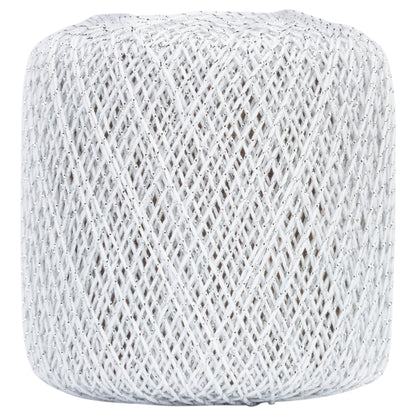 Aunt Lydia's Metallic Crochet Thread Size 10 White/Silver