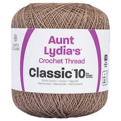 Aunt Lydia's Classic Crochet Thread Size 10 Taupe Clair