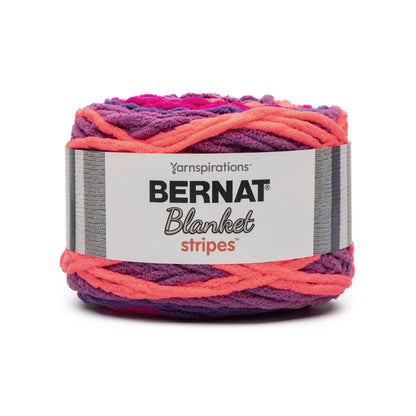 Bernat Blanket Stripes Yarn (300g/10.5oz) Neon Plum