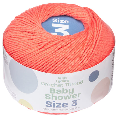 Aunt Lydia's Baby Shower Crochet Thread Size 3 - Discontinued Shades Flamingo