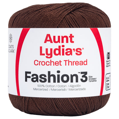 Aunt Lydia's Fashion Crochet Thread Size 3 Coffee
