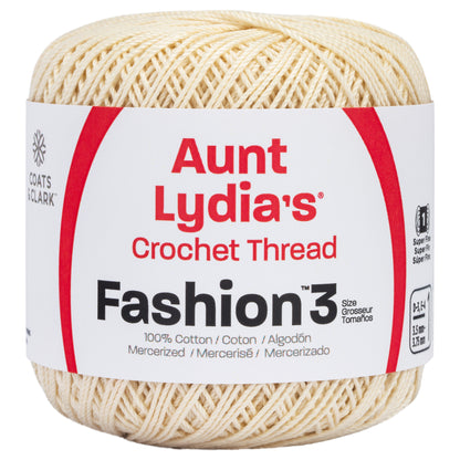 Aunt Lydia's Fashion Crochet Thread Size 3 Bridal White