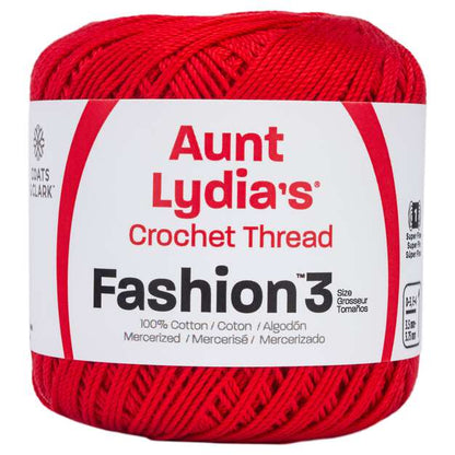 Aunt Lydia's Fashion Crochet Thread Size 3 Atom Red