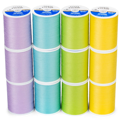 Coats & Clark All Purpose 12 Spool Assortment - Clearance Shades Spring Breeze