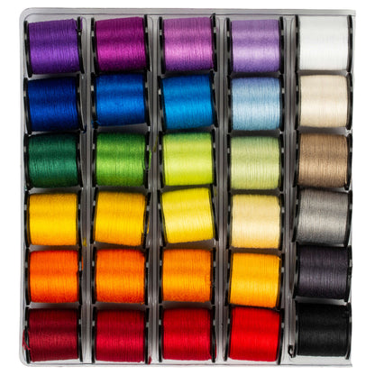 Anchor Embroidery Floss on Spools, 30 Pack Tonal Rainbow