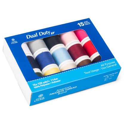 Coats & Clark Dual Duty XP All Purpose Sewing Thread Set, 15 Spools Multi