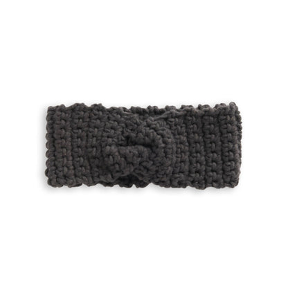 Bernat Beginner Do the Twist Crochet Headband Coal