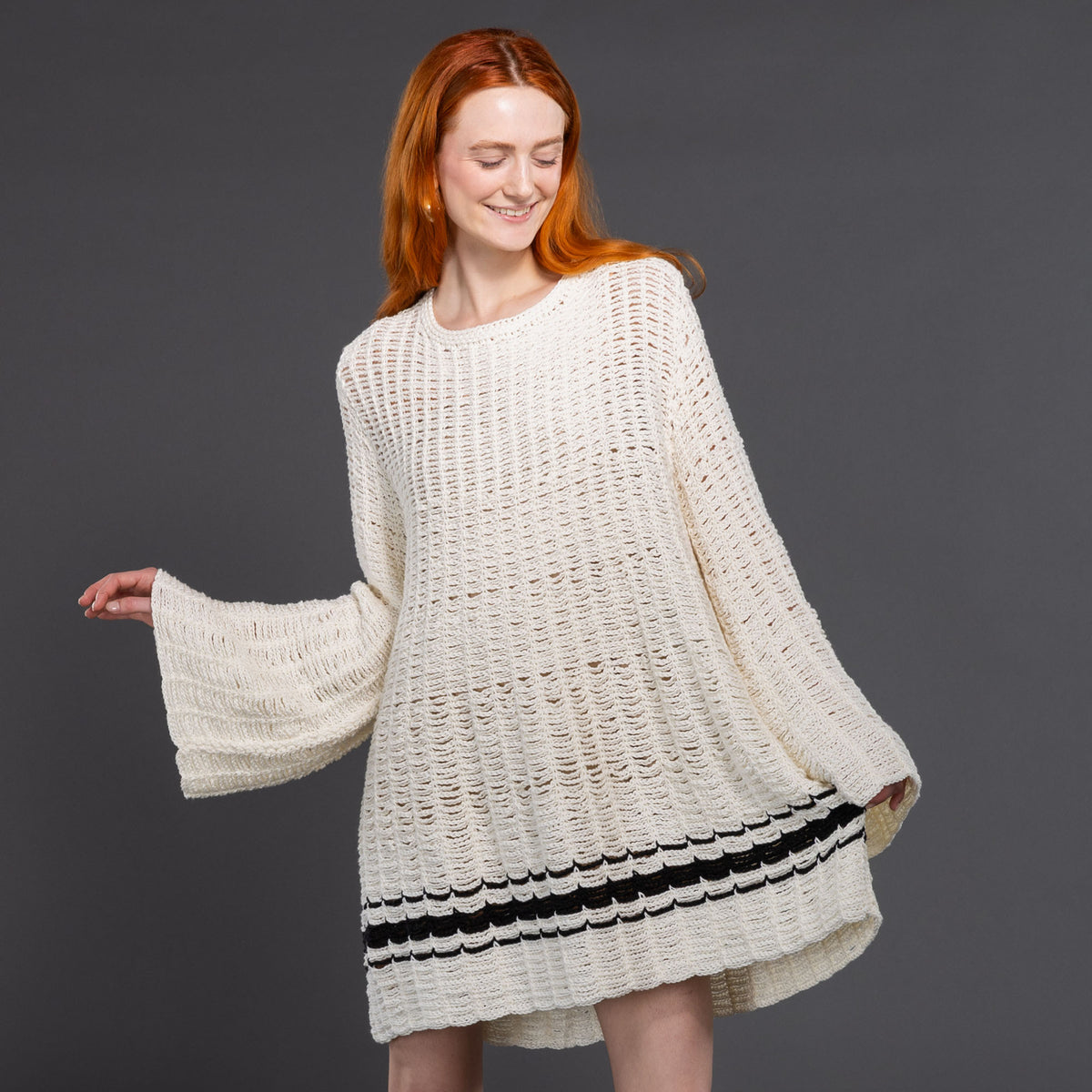 Crochet Trapeze Dress made using Bernat yarn