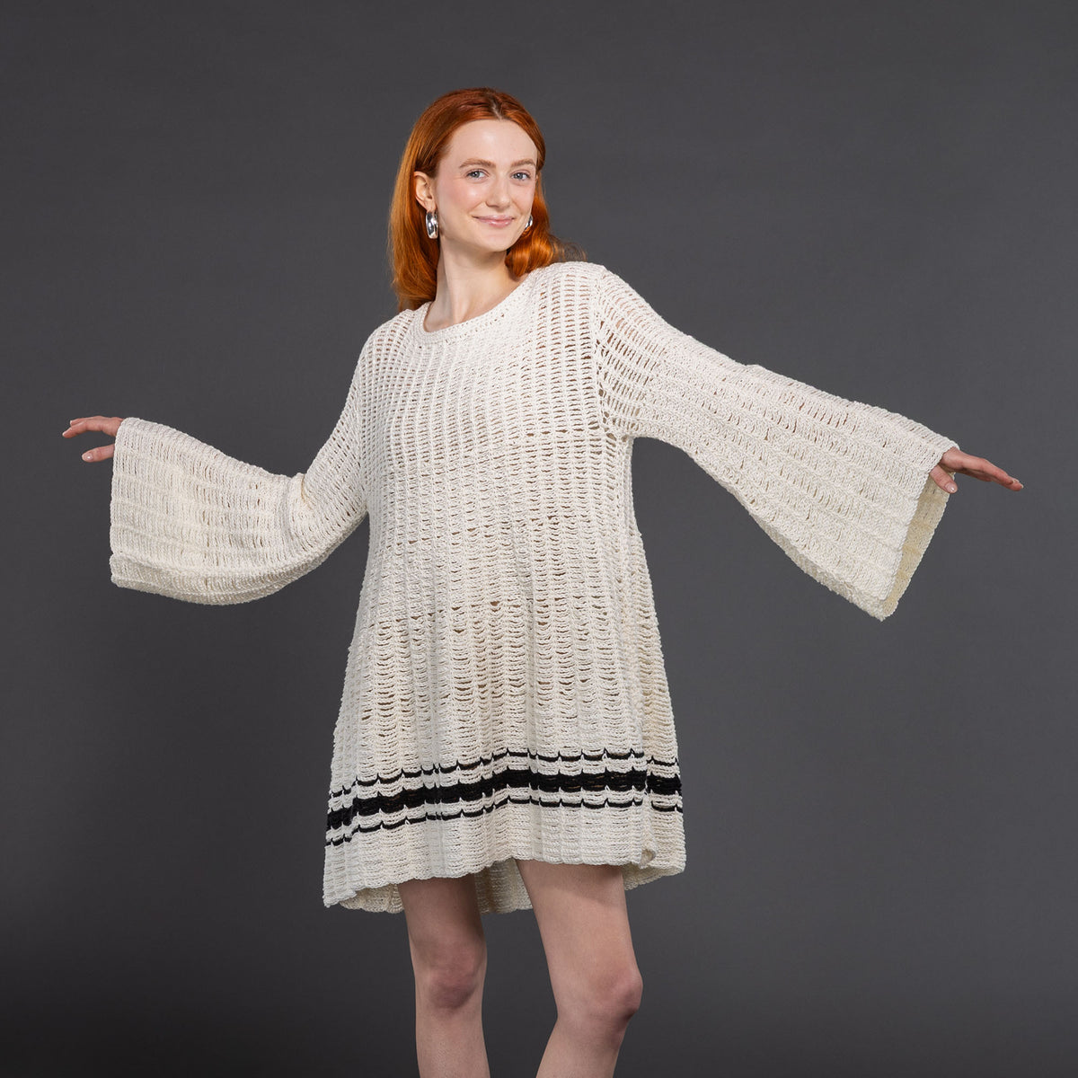 Crochet Trapeze Dress made using Bernat yarn
