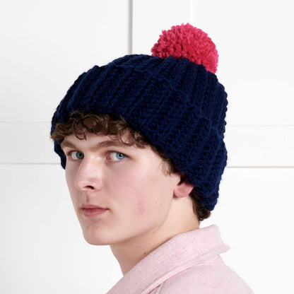 Bernat Beginner Pom On Top Crochet Beanie Version 2