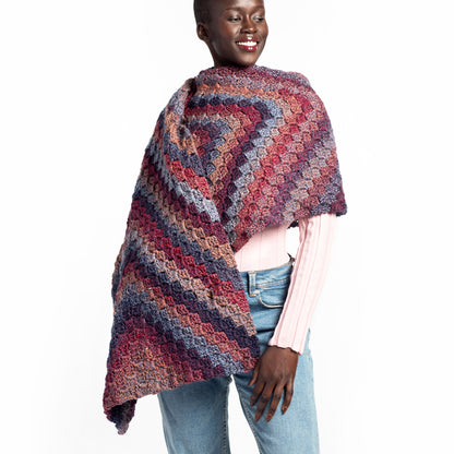 Bernat Wavelength Crochet Shawlvron Crochet Shawl made in Bernat Yarn