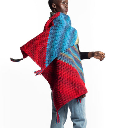 Bernat Crochet Wavelength Moss Stitch on a bias Shawl Crochet Shawl made in Bernat Yarn