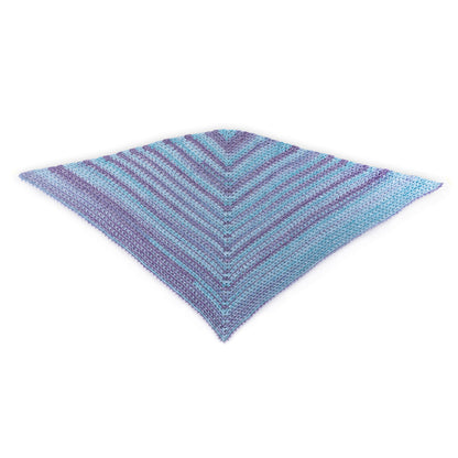 Bernat Crochet Breezy Day Shawl A crocheted shawl with a gradient of blue to purple colors, featuring a picot edging,Amethyst