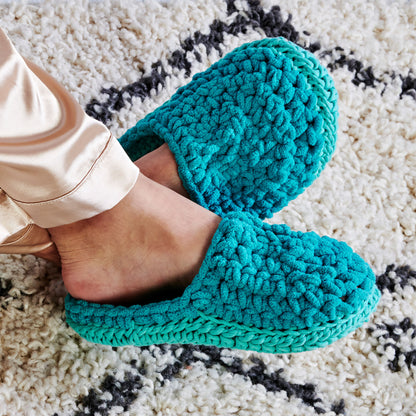 Bernat Crochet Chunky Slippers Crochet Slippers made in Bernat Maker Yarn