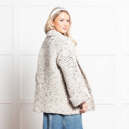 Bernat Building Blocks Crochet Cardigan Crochet Cardigan made in Bernat Forever Fleece Tweeds Yarn