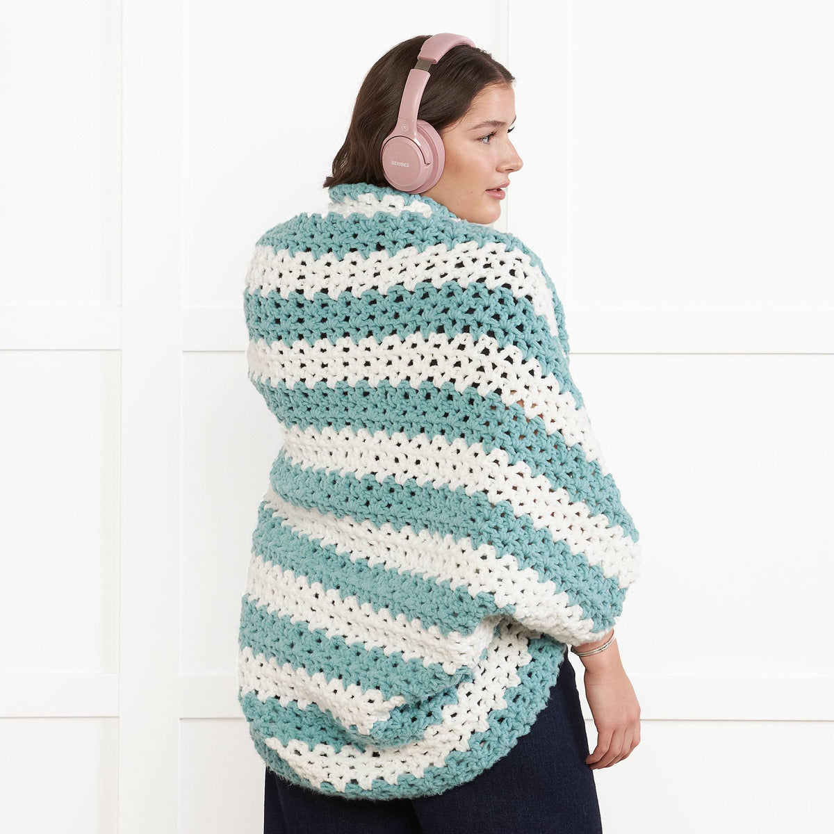 Crochet Cardigan made in Bernat Forever Fleece Yarn