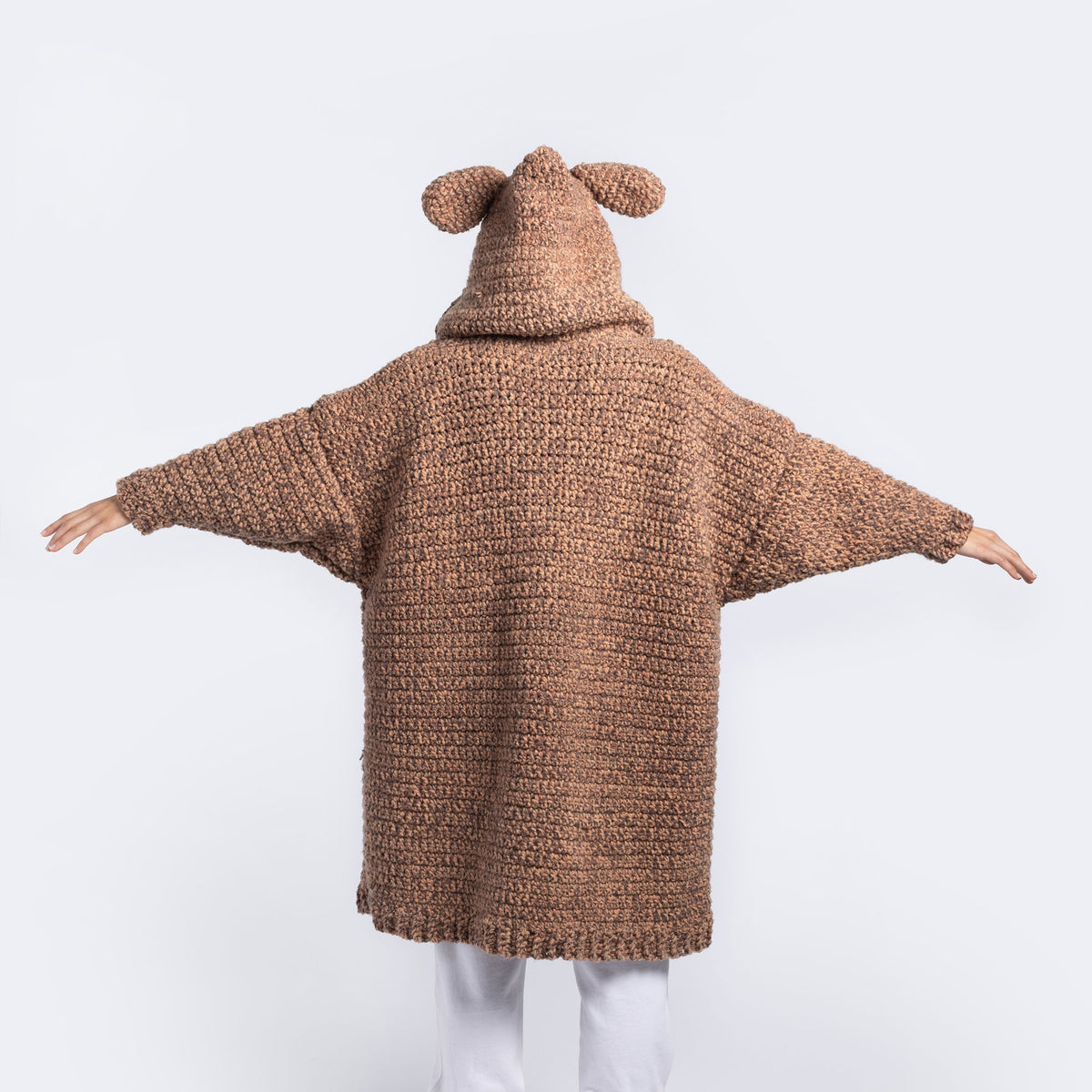 Crochet Blanket Hoodie made in Bernat Forever Fleece Yarn