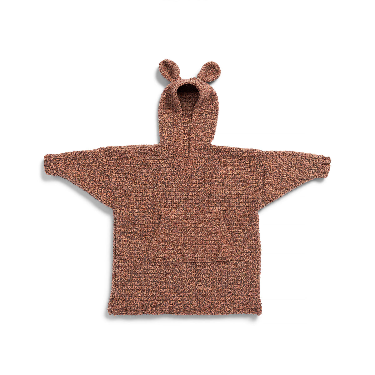 Crochet Blanket Hoodie made in Bernat Forever Fleece Yarn