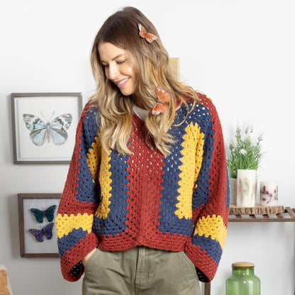 Bernat Crochet Hexi Hoodie Pullover Crochet Pullover made in Bernat Yarn