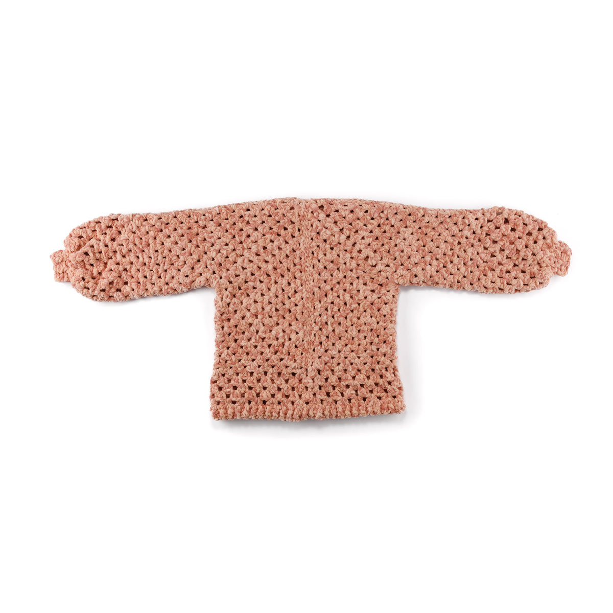Hexi Hug Crochet Blanket Cardigan made using Bernat yarn