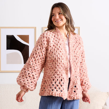 Bernat Hexi Hug Crochet Blanket Cardigan Hexi Hug Crochet Blanket Cardigan made using Bernat yarn