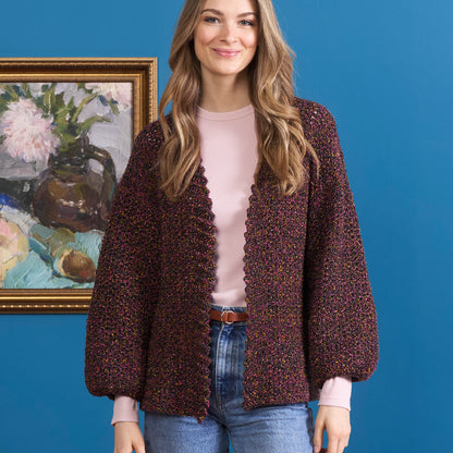 Bernat Nightscape Crochet Cardigan Nightscape Crochet Cardigan made using Bernat yarn