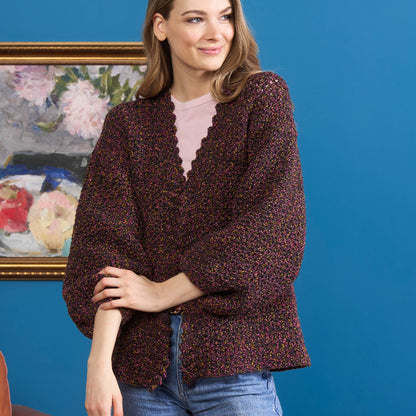 Bernat Nightscape Crochet Cardigan Nightscape Crochet Cardigan made using Bernat yarn