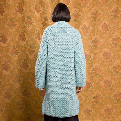 Bernat Crochet Moss-Stitch Car Coat Crochet Moss-Stitch Car Coat made using Bernat yarn