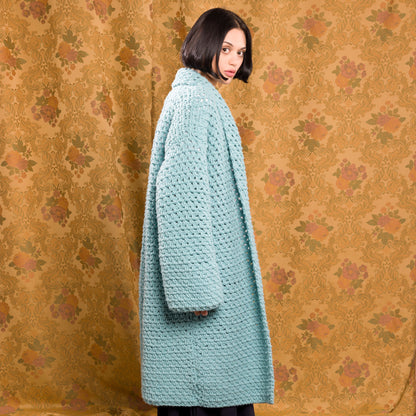 Bernat Crochet Moss-Stitch Car Coat Crochet Moss-Stitch Car Coat made using Bernat yarn
