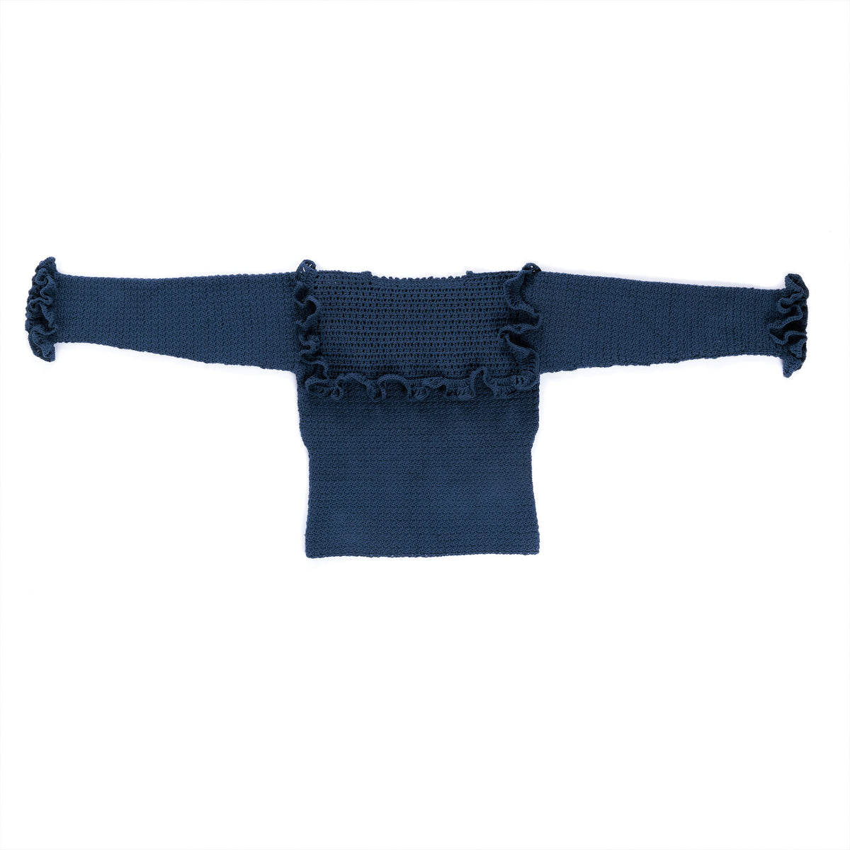 Crochet Vintage Ruffle Top made using Bernat yarn