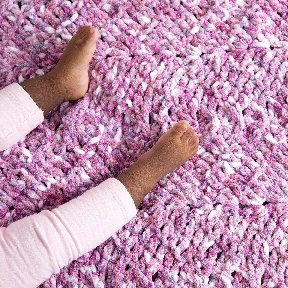 Crochet Blanket made in Bernat Baby Blanket Yarn