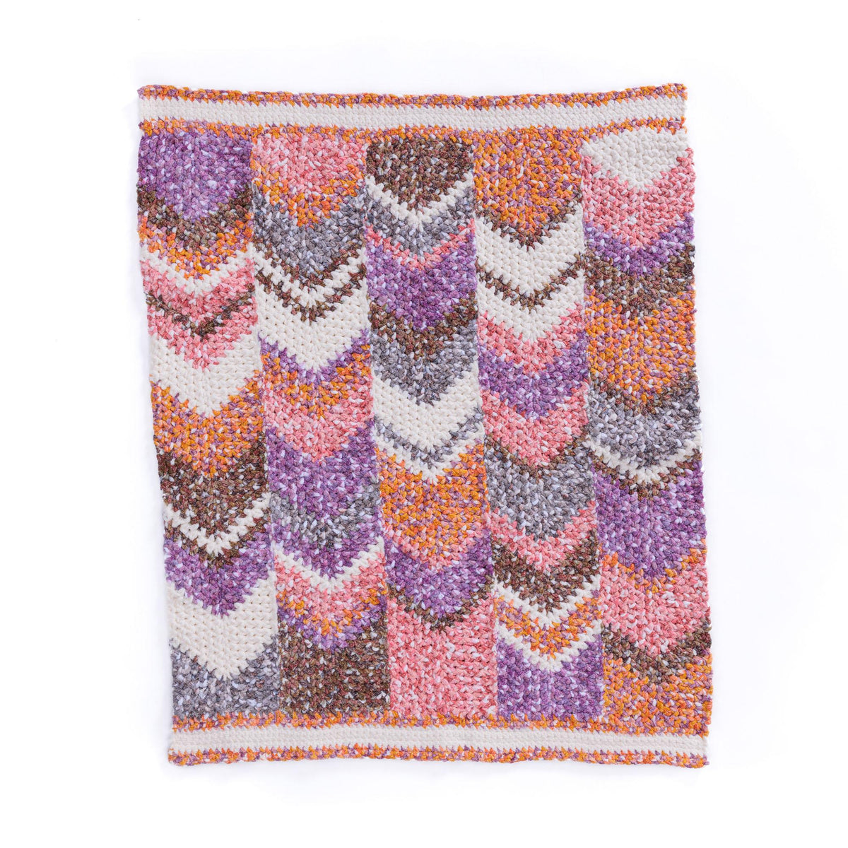 Moss Stitch Peaks Crochet Toddler Blanket made using Bernat yarn