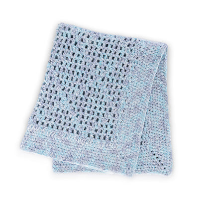 Bernat Lacy Squares Filet Crochet Baby Blanket Lacy Squares Filet Crochet Baby Blanket made using Bernat yarn