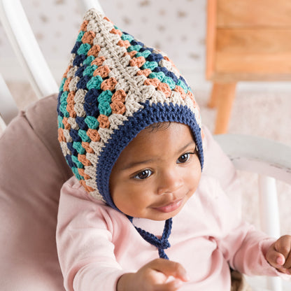 Bernat Crochet Granny Square Baby Bonnet Crochet Granny Square Baby Bonnet made using Bernat yarn