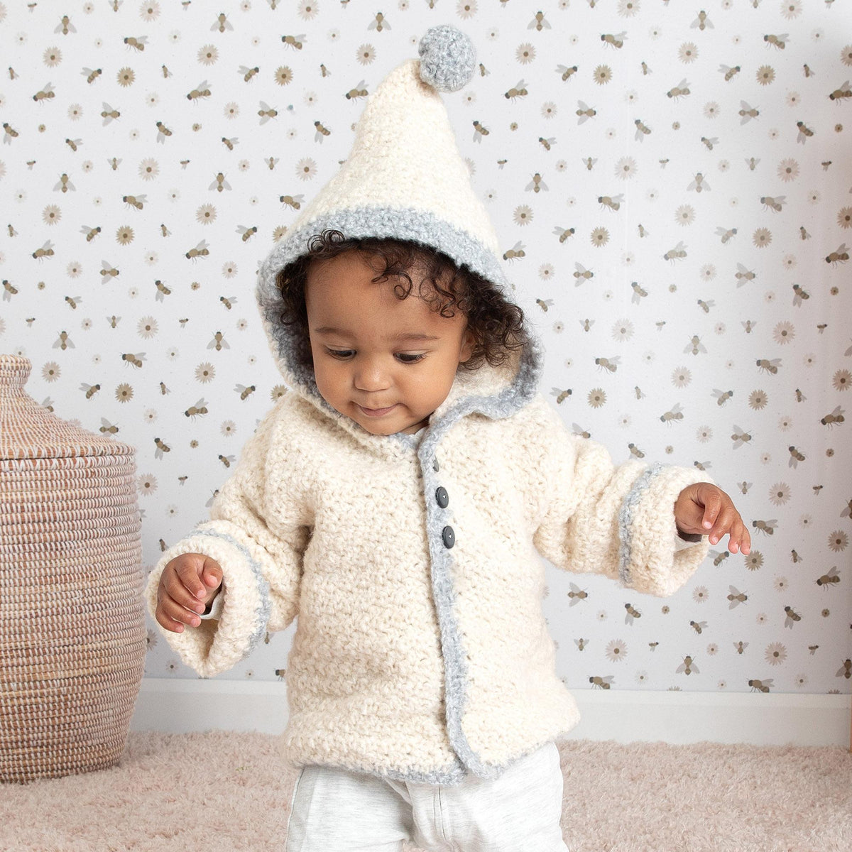 Crochet Hood made in Bernat Forever Fleece Finest Yarn