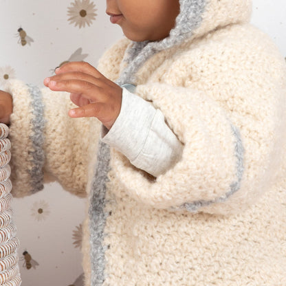 Bernat Crochet Baby Jacket with Hood Crochet Hood made in Bernat Forever Fleece Finest Yarn