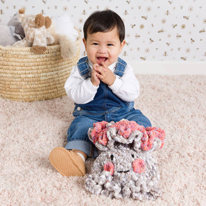 Bernat Dreamy Crochet Mushroom Snuggler Crochet Toy made in Bernat Baby Blanket Yarn