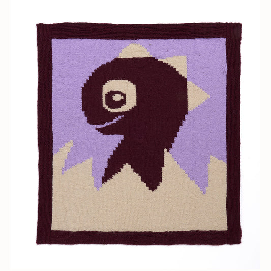 Hatching Dino Knit Blanket made using Bernat yarn
