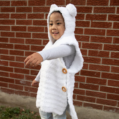 Bernat Crochet Kids Polar Bear Poncho Crochet Poncho made in Bernat Pipsqueak Yarn