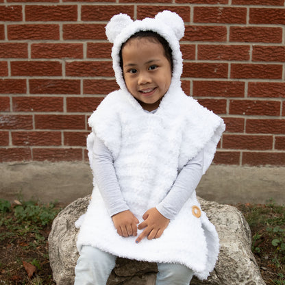 Bernat Crochet Kids Polar Bear Poncho Crochet Poncho made in Bernat Pipsqueak Yarn