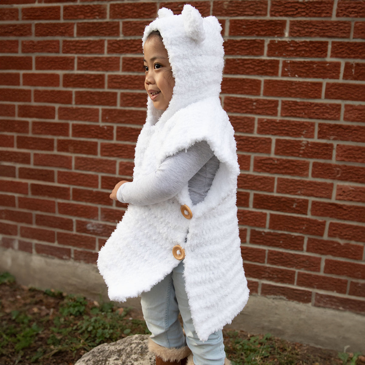 Crochet Poncho made in Bernat Pipsqueak Yarn