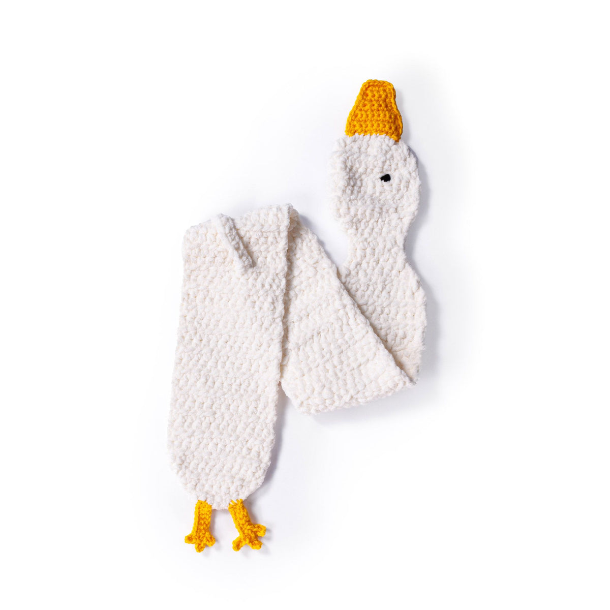 Crochet Goose Scarf made using Bernat yarn