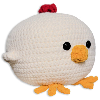 Bernat Chicken Crochet Squish Crochet Toy made in Bernat Blanket Yarn