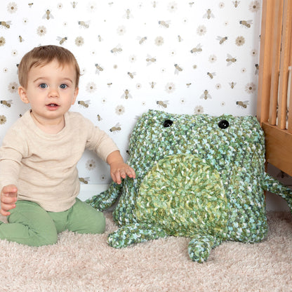 Bernat Freddy the Frog Crochet Toy Crochet Toy made in Bernat Baby Blanket Yarn