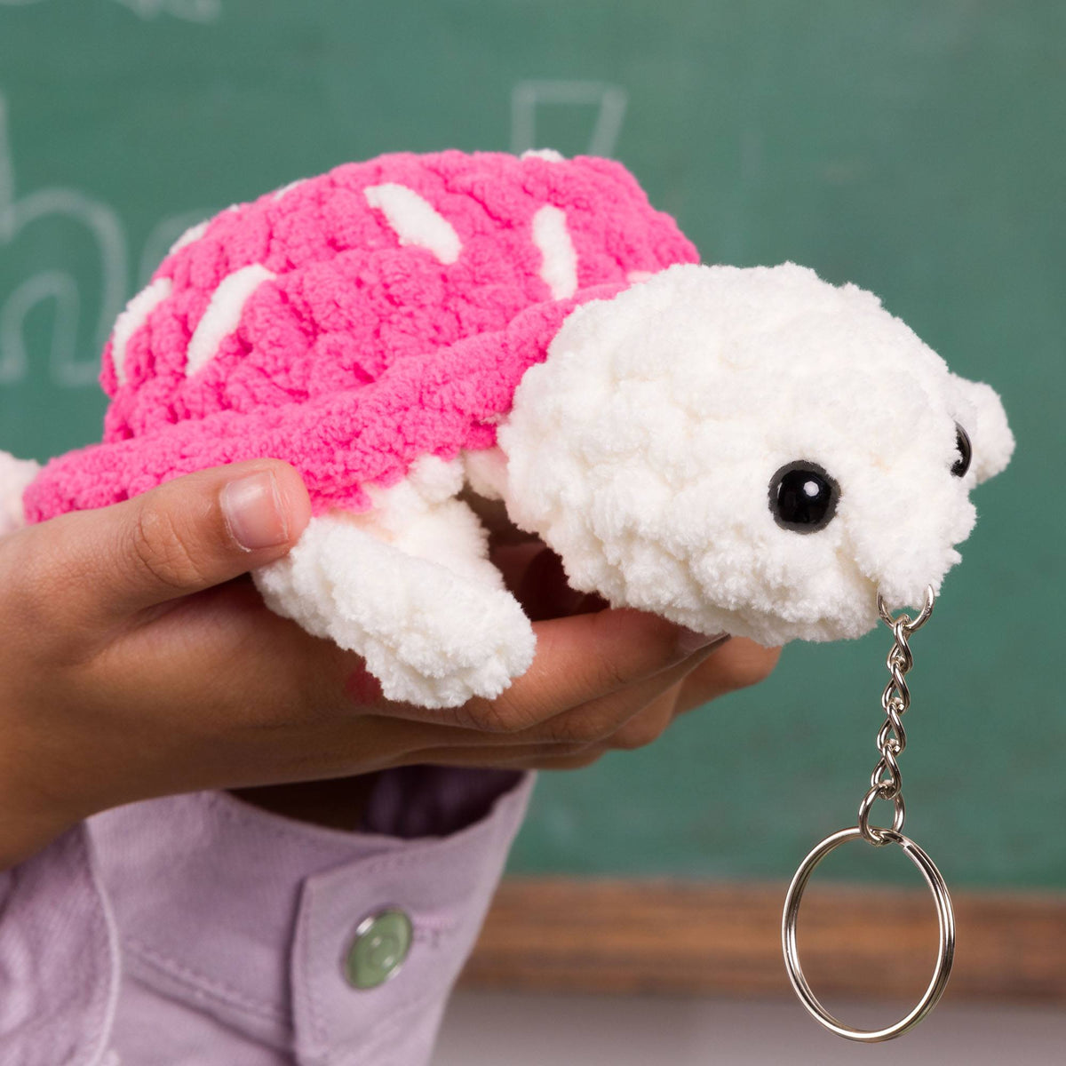 Mushroom Turtle Crochet Charms made using Bernat yarn