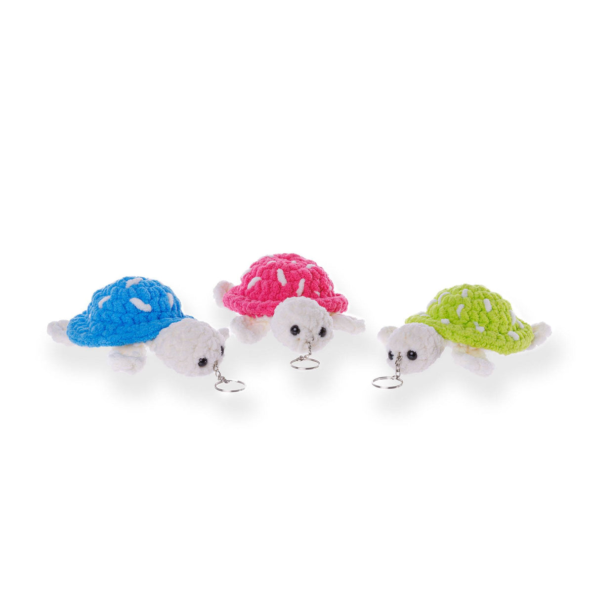 Mushroom Turtle Crochet Charms made using Bernat yarn
