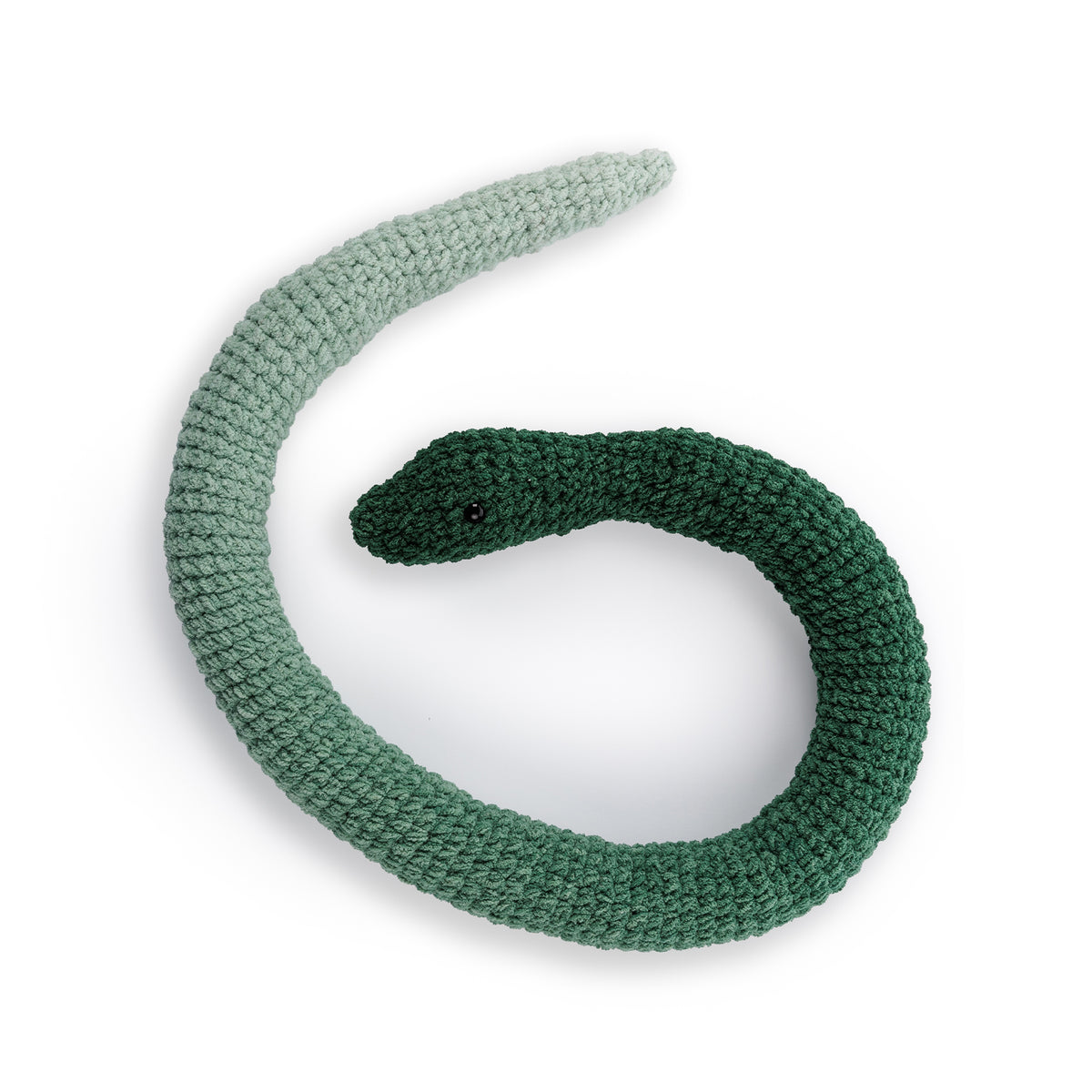 Crochet Snake Sssidekick made using Bernat yarn