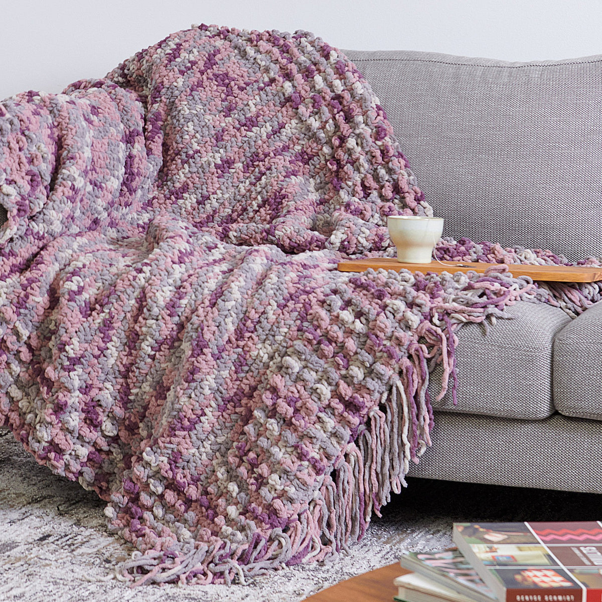 Crochet Blanket made in Bernat Blanket Yarn
